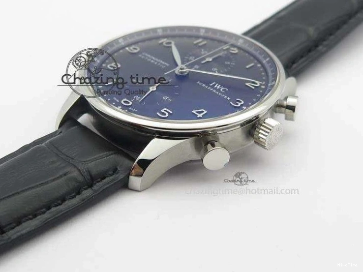 MIROTIME 0517 Reliable Portuguese IW371447 ZF 1:1 Best Edition SS Black Dial On Black Leather Strap A79350 V 7274